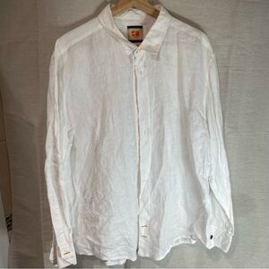 BOSS ORANGE White linen Button Down Shirt